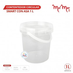 contenedor circular smart con asa 1 L