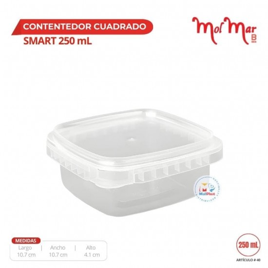 contenedor cuadrado smart 250 mL