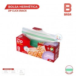 BOLSA HERMÉTICA ZIP CLICK SNACK DOBLE CIERRE