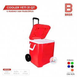 COOLER YETI 31QT C/RUEDAS Y ASA TELESCÓPICA