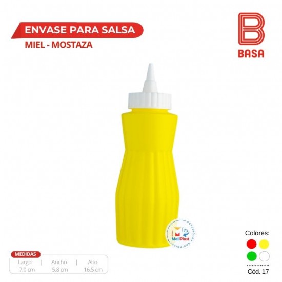 ENVASE P/ SALSA, MIEL, MOSTAZA