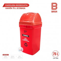 PAPELERA BODEGUITA VAIVEN 75 L ECOBASA