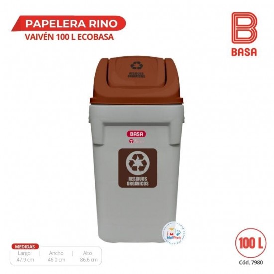 PAPELERA RINO VAIVEN 100 L ECOBASA