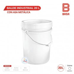 BALDE INDUSTRIAL 20 L (PP) ASA METÁLICA