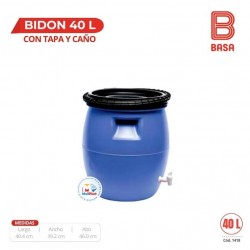 BIDON 40 LT C/TAPA Y CAÑO