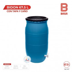 BIDON 67.5L C/TAPA Y CAÑO