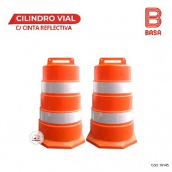 CILINDRO VIAL CON CINTA REFLECTIVA