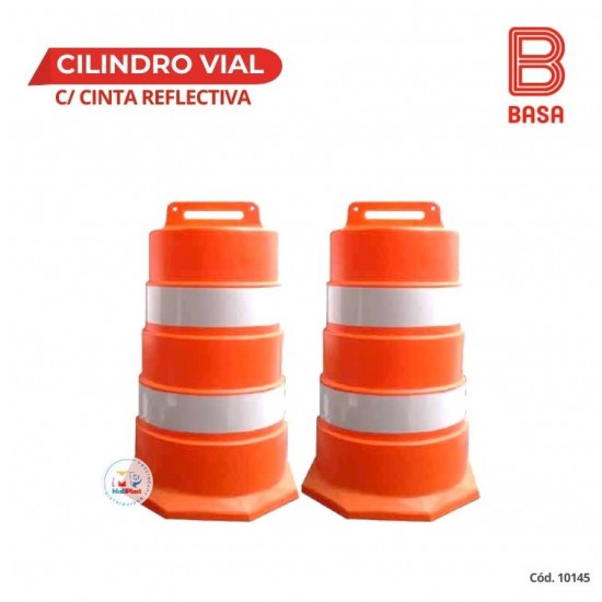 CILINDRO VIAL CON CINTA REFLECTIVA