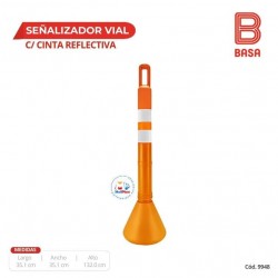 SEÑALIZADOR TUBULAR VIAL (PEAD) CON CINTA REFLECTIVA