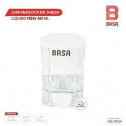 DISPENSADOR DE JABON LIQUIDO PRESS 400 ML