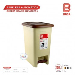 PAPELERA AUTOMÁTICA AHORRA ESPACIO DONATO 15 L