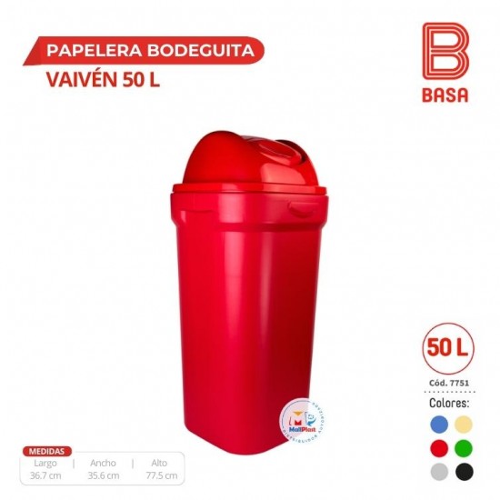 PAPELERA BODEGUITA VAIVEN 50 L