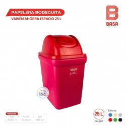 PAPELERA BOD. VAIVEN AHORRA ESPACIO 25 L