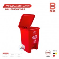 PAPELERA COVID 19 AUTOMÁTICA # 1 (logo sanitario)