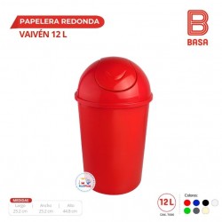 PAPELERA REDONDA VAIVEN 12 L