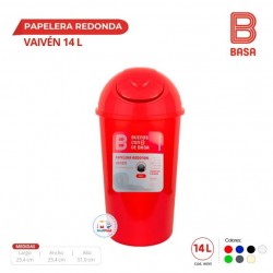 PAPELERA REDONDA VAIVEN 14 LT