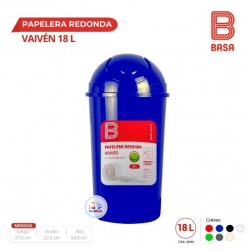 PAPELERA REDONDA VAIVEN 18 LT