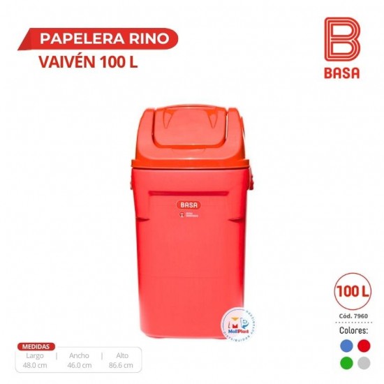 PAPELERA RINO VAIVEN 100 L