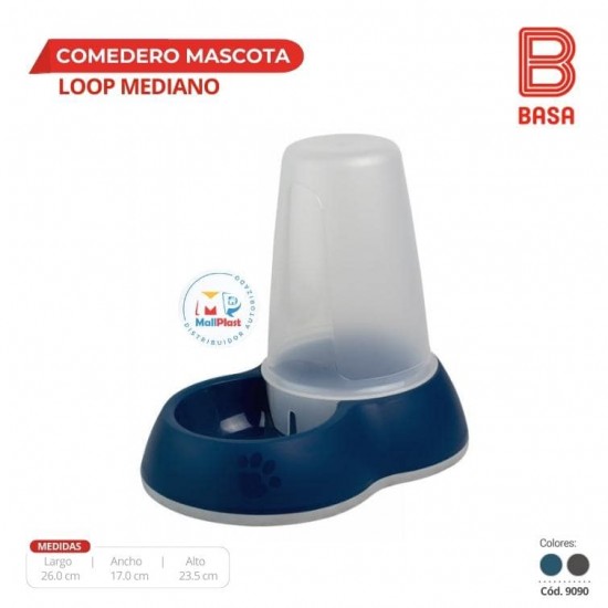 COMEDERO MASCOTA LOOP MEDIANO