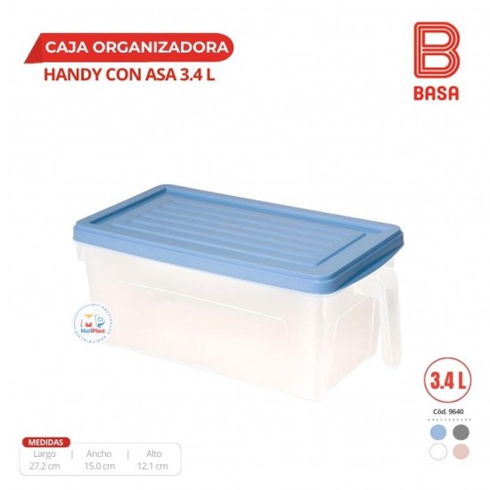 CAJA ORGANIZADORA HANDY CON ASA 3.4 L