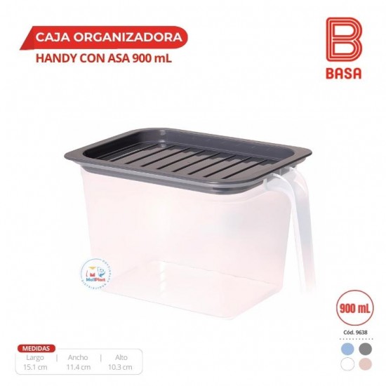 CAJA ORGANIZADORA HANDY CON ASA 900 ML