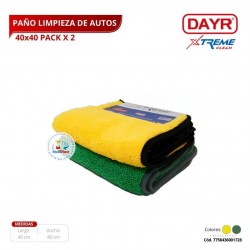 Paño Limpieza De Autos 40X40 - Pack X 2