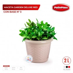 MACETA GARDEN DELUXE RED/CON BASE Nº 3 NUEVO