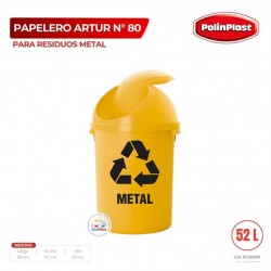 PAPELERO ARTUR N° 80 ECOLOGICO RESIDUOS METAL