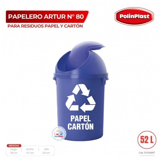 PAPELERO ARTUR N° 80 ECOLOGICO RESIDUOS PAPEL Y CARTON