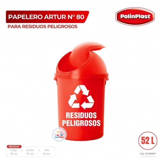 PAPELERO ARTUR N° 80 ECOLOGICO RESIDUOS PELIGROSOS