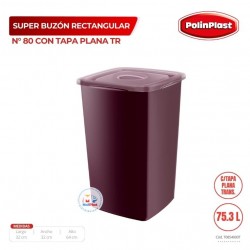 SUPER BUZON RECTANGULAR N° 80 C/TAPA PLANA TRANSPARENTE