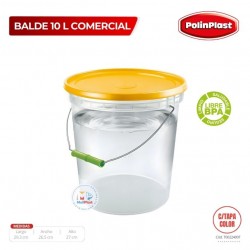 BALDE 10 LT COMERCIAL C/TAPA COLOR