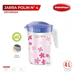 JARRA POLIN N° 4 DECORADA C/TAPA COLOR