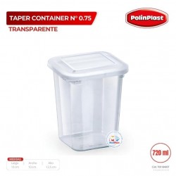 TAPER CONTAINER N° 0.75 TRANSPARENTE