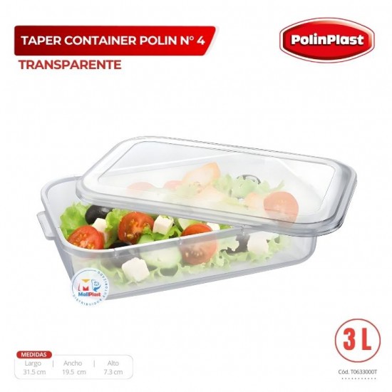 TAPER CONTAINER POLIN N° 4 TRANSPARENTE