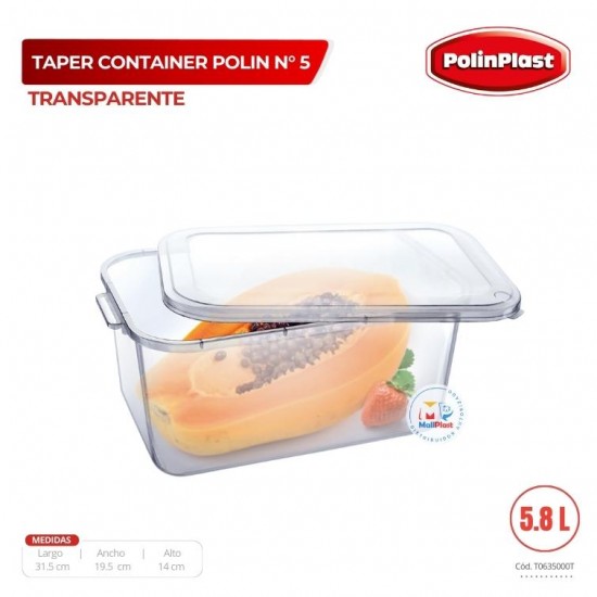 TAPER CONTAINER POLIN N° 5 TRANSPARENTE