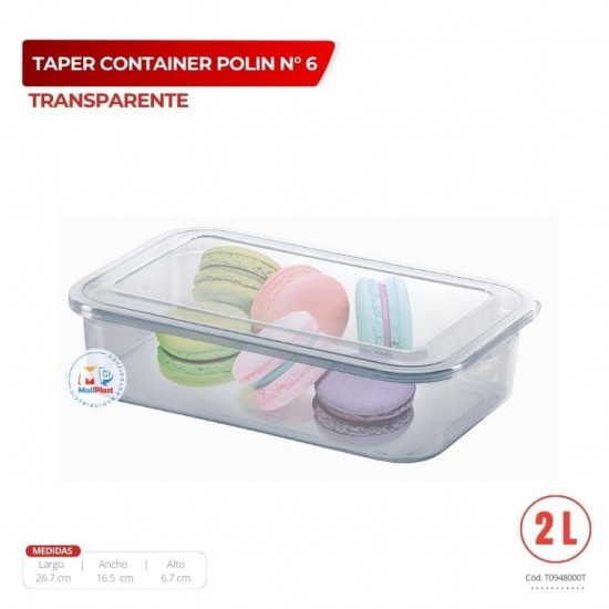 TAPER CONTAINER POLIN N° 6 TRANSPARENTE