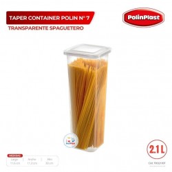 TAPER CONTAINER POLIN N° 7 TRANSPARENTE SPAGUETERO