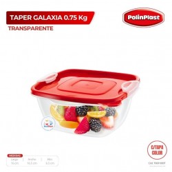 TAPER GALAXIA 3/4 KG TRANSPARENTE C/TAPA COLOR