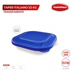 TAPER ITALIANO 1/2 KG TRANSPARENTE C/TAPA COLOR