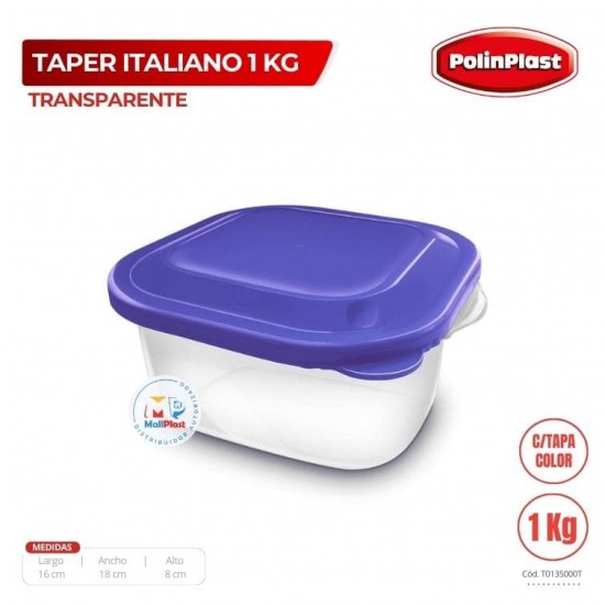 TAPER ITALIANO 1 KG TRANSPARENTE C/TAPA COLOR