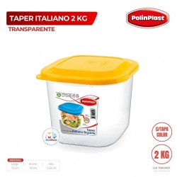 TAPER ITALIANO 2 KG TRANSPARENTE C/TAPA COLOR