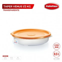 TAPER VENUS 1/2 KG TRANSPARENTE C/TAPA COLOR