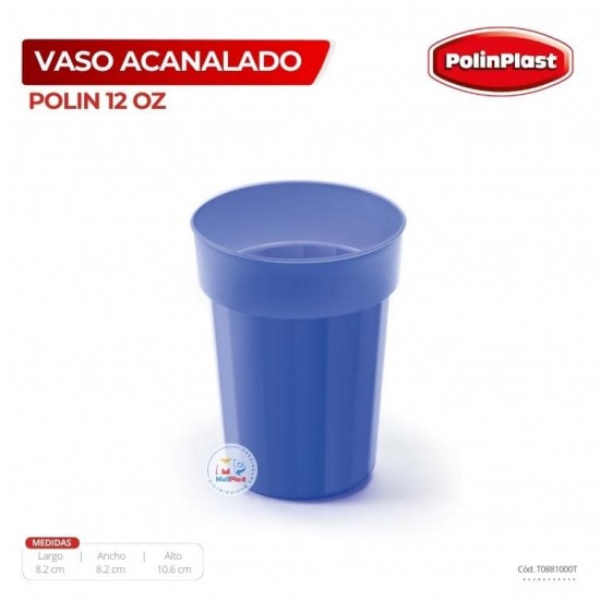 VASO ACANALADO POLIN 12 OZ