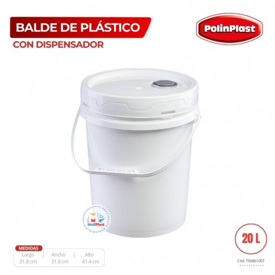 BALDE INDUSTRIAL DE 20 LT CON DISPENSADOR