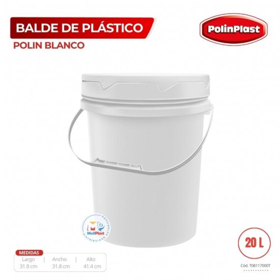 BALDE 20 LT INDUSTRIAL POLIN BLANCO