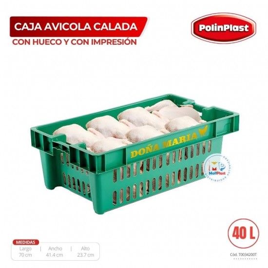 CAJA AVICOLA CALADA C/HUECO C/IMPRESIÓN