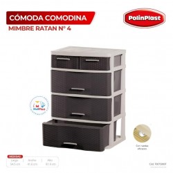 COMODA COMODINA MIMBRE RATAN N° 4 NUEVO