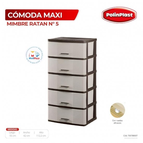 COMODA MAXI MIMBRE RATAN N° 5 (CAJA) NUEVO