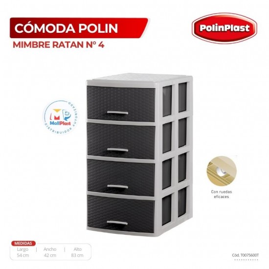 COMODA POLIN MIMBRE RATAN N° 4